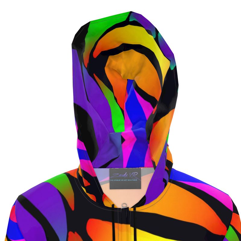 "Butterfly Rainbow" Women's Breathable Hooded Rain Jacket