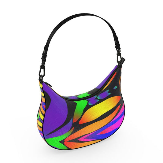 "Butterfly Rainbow" Custom Curve Hobo Bag