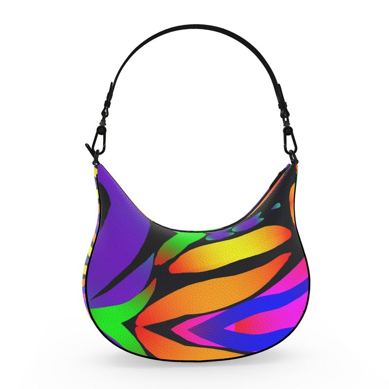 "Butterfly Rainbow" Custom Curve Hobo Bag