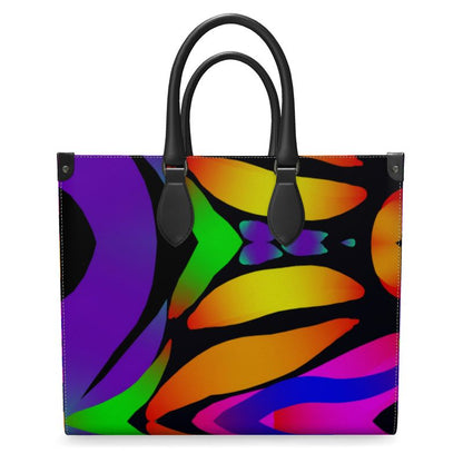 Large "Butterfly Rainbow" Smooth Nappa Leather Shopper Bag