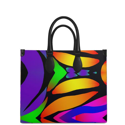 Large "Butterfly Rainbow" Smooth Nappa Leather Shopper Bag