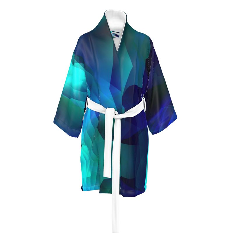 "Boulder Opal" 100% Silk Satin Kimono