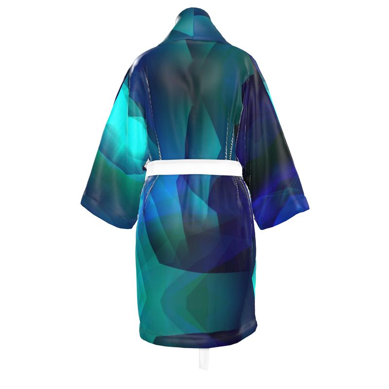 "Boulder Opal" 100% Silk Satin Kimono