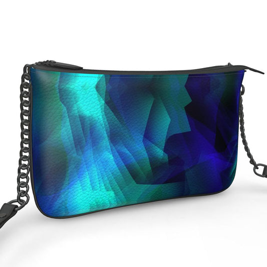 "Boulder Opal" Smooth Nappa Leather Pochette Double Zip Bag