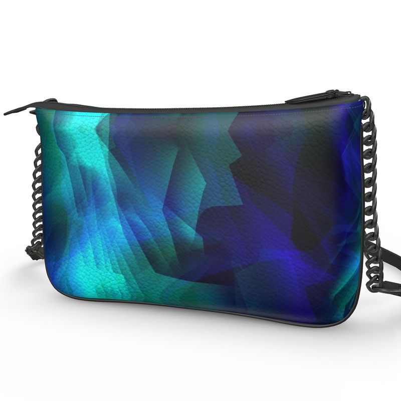 "Boulder Opal" Smooth Nappa Leather Pochette Double Zip Bag