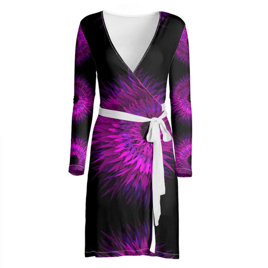 "Dazzling Dahlias" Wrap Dress