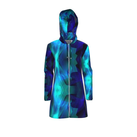 "Boulder Opal" Women's Breathable Hooded Rain Jacket - ZandyXR The Unique VR Art Boutique