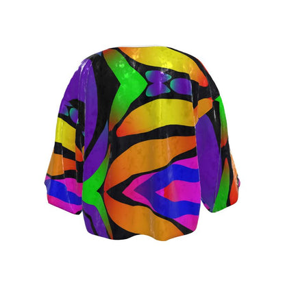 "Butterfly Rainbow" Crushed Velour Kimono Jacket - ZandyXR The Unique VR Art Boutique