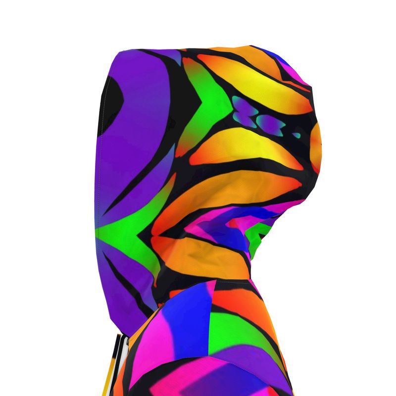 "Butterfly Rainbow" Women's Breathable Hooded Rain Jacket - ZandyXR The Unique VR Art Boutique