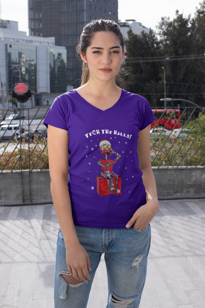 Tech the Halls! Unisex Jersey Short Sleeve V-Neck Tee