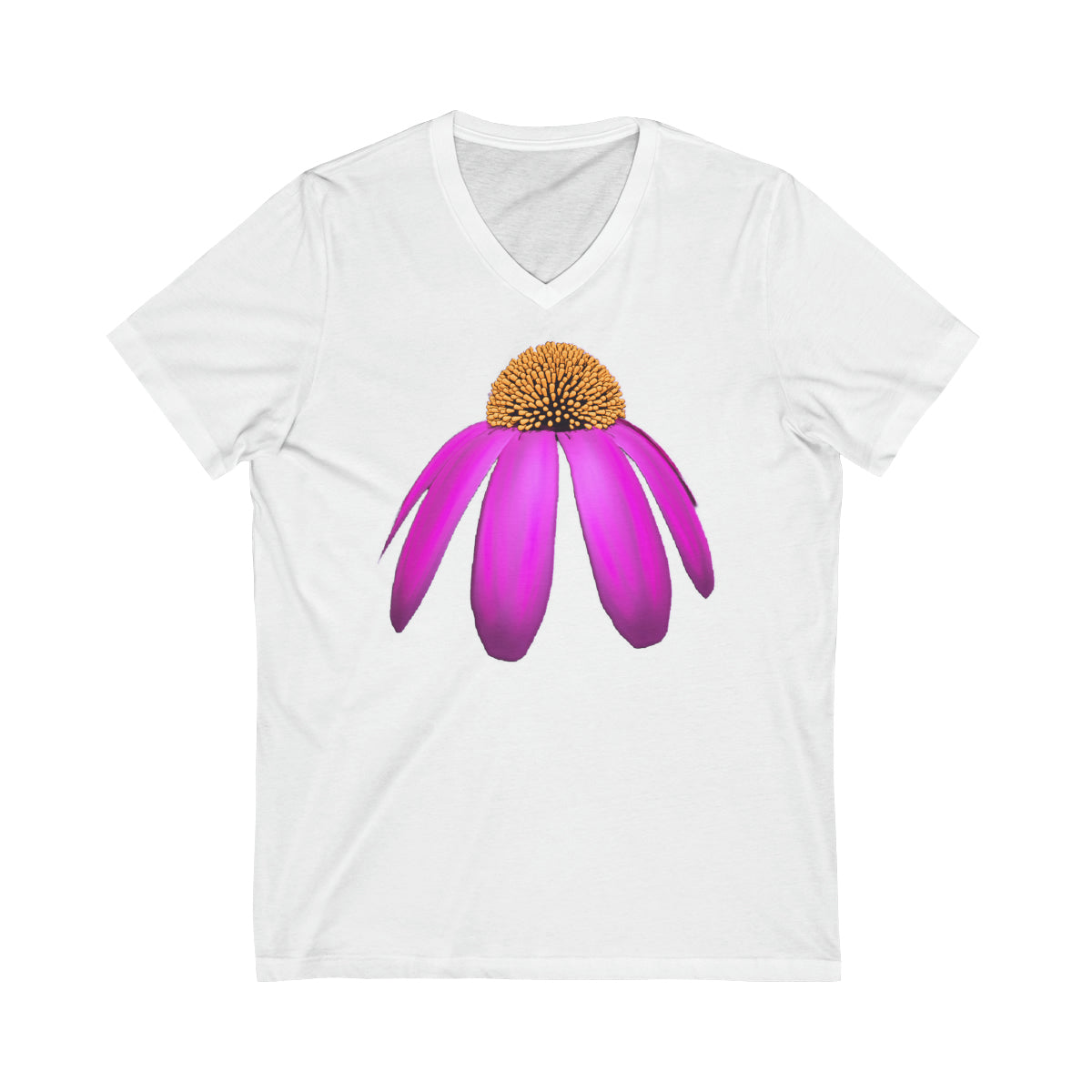 Echinacea Unisex Jersey Short Sleeve V-Neck Tee