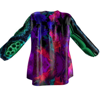 "Colorful Gem" Combined Design Women's Blouse