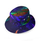 "Rainbow Color Explosion" Custom Wide Brim Bucket Hat