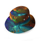 "Subtle Rainbow Color Explosion"  Custom Wide Brim Bucket Hat