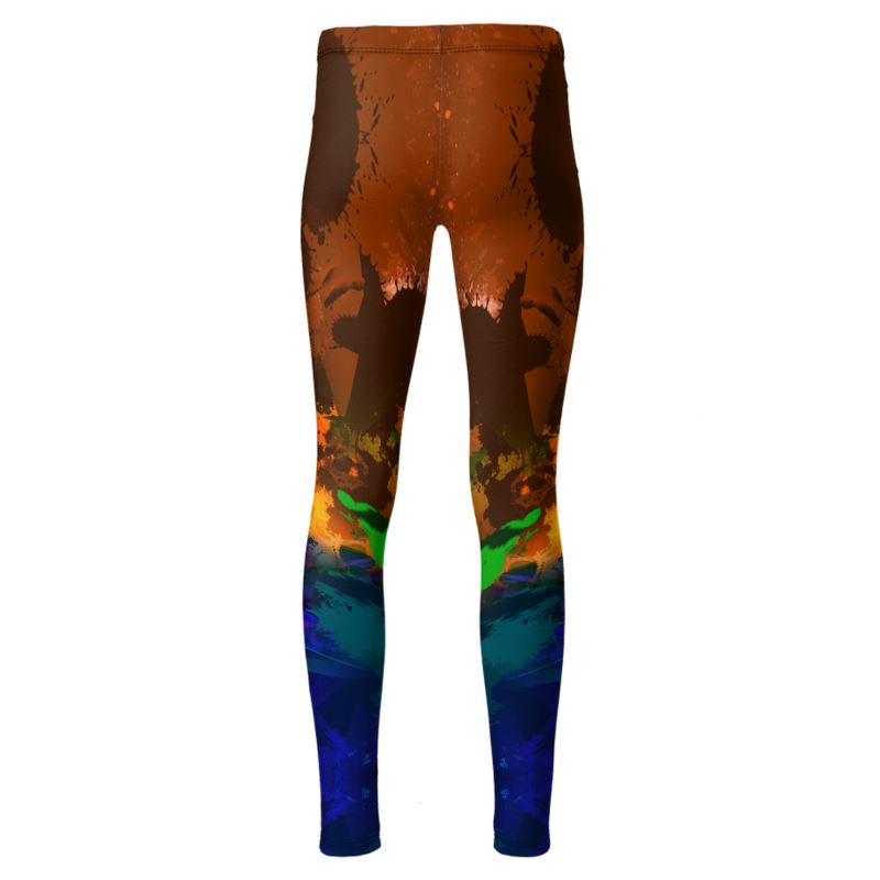 "Subtle Rainbow Color Explosion" Designer Custom High Waisted Leggings