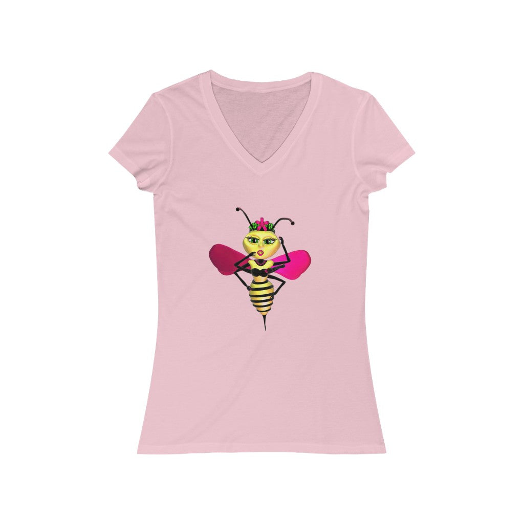 "Sassy Bee" Women's Jersey Short Sleeve V-Neck Tee