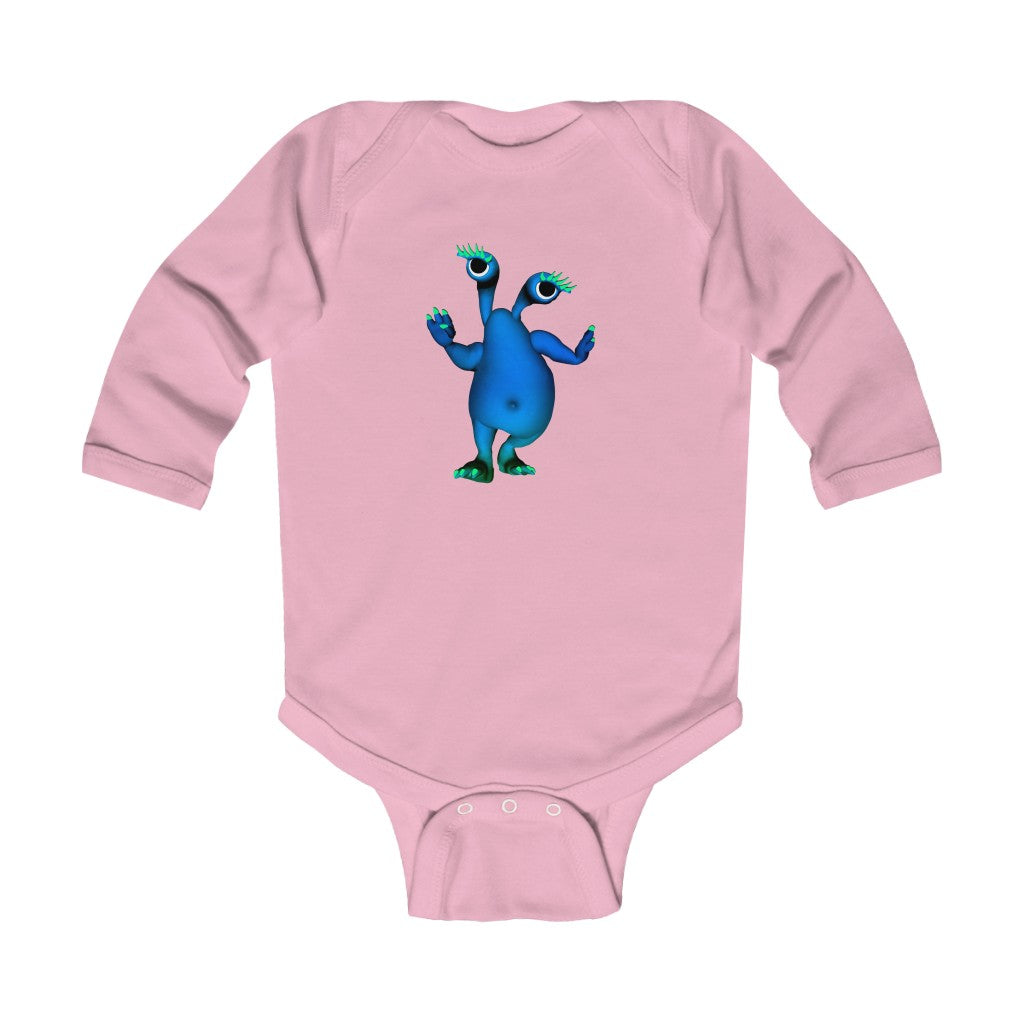 Blue Alien Infant Long Sleeve Bodysuit
