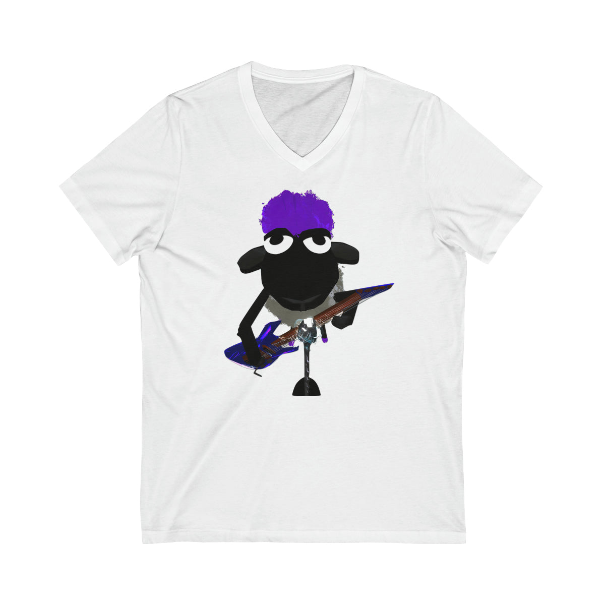 Rockin Sheep Purple Unisex Jersey Short Sleeve V-Neck Tee