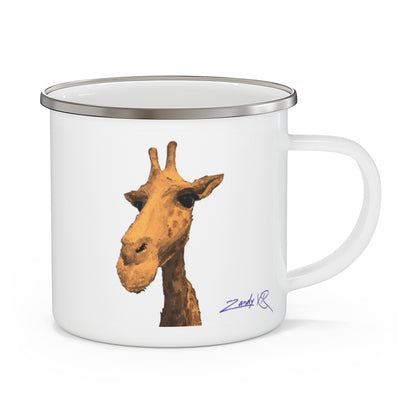 Giraffe 12 oz Enamel Mug Art created in Virtual Reality by ZandyXR