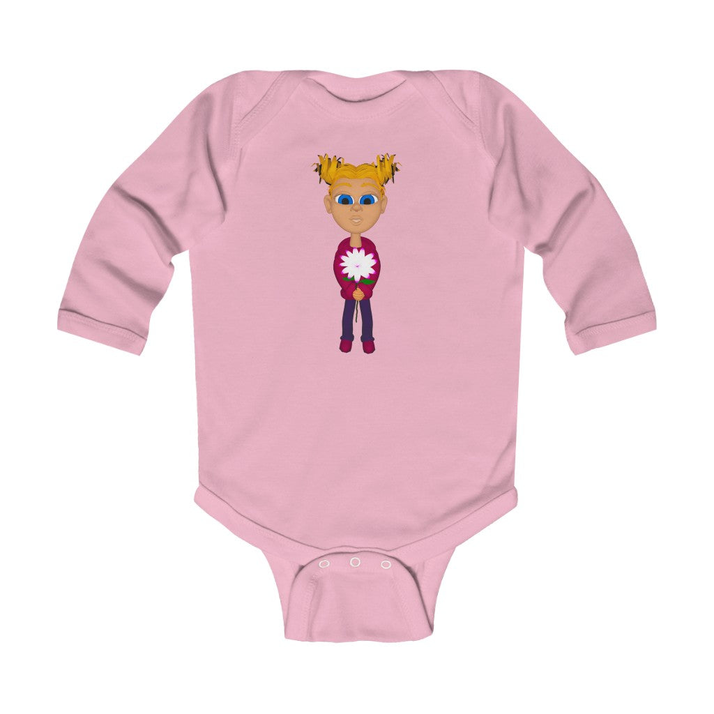 Fiona Infant Long Sleeve Bodysuit. Exclusive designs and art by ZandyXR, created in Virtual Reality.