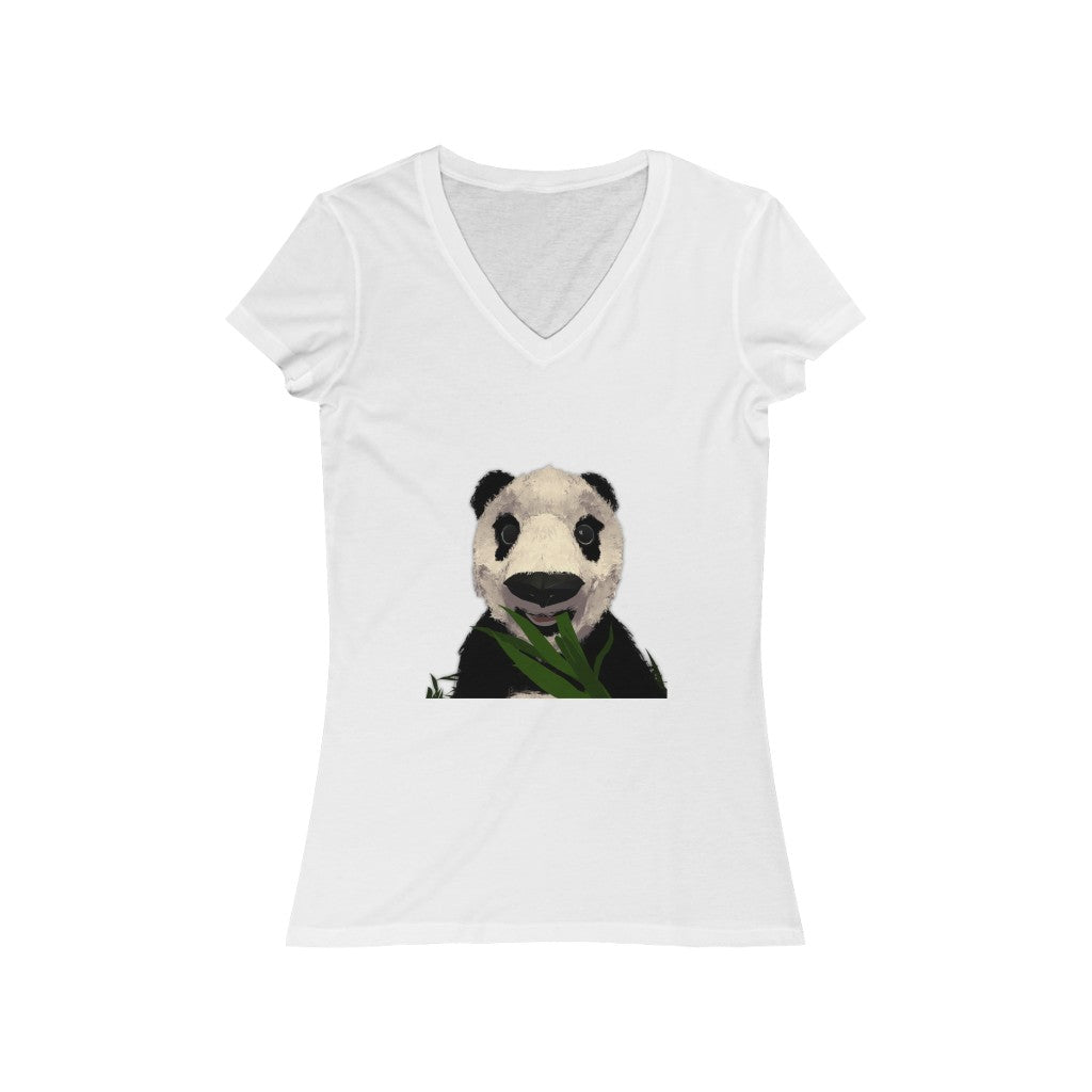 Panda Women's Jersey Short Sleeve V-Neck Tee