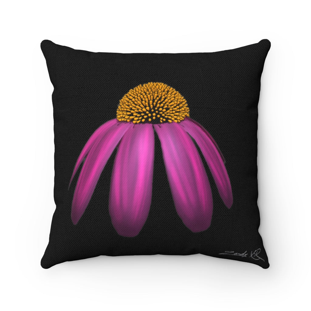 "Echinacea Purple Coneflower" Spun Polyester Square Pillow