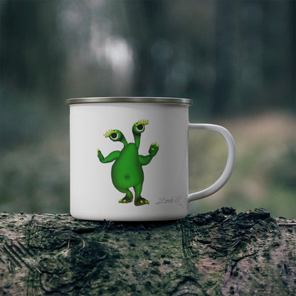 Green Alien Enamel Camping Mug