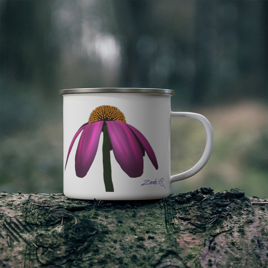 Echinacea: Purple Coneflower Enamel Camping Mug