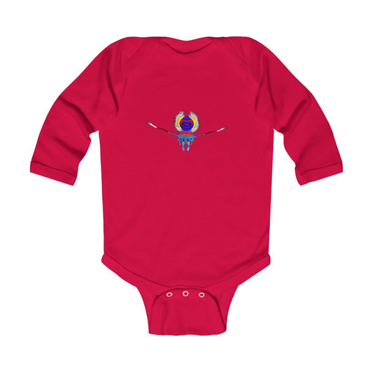 Dancing Spider Infant Long Sleeve Bodysuit. Exclusive designs and art by ZandyXR, created in Virtual Reality.