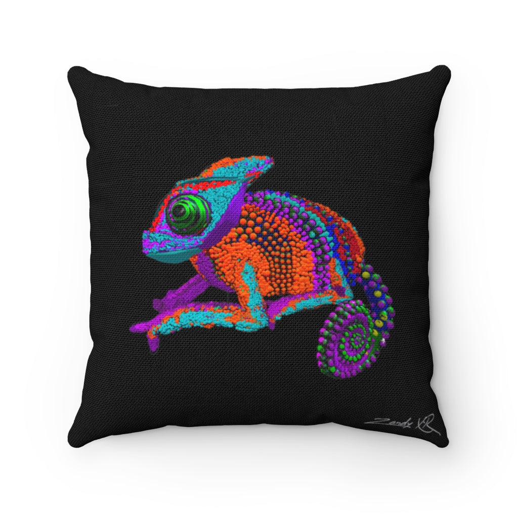 "Rockin' Chameleon" Spun Polyester Square Pillow