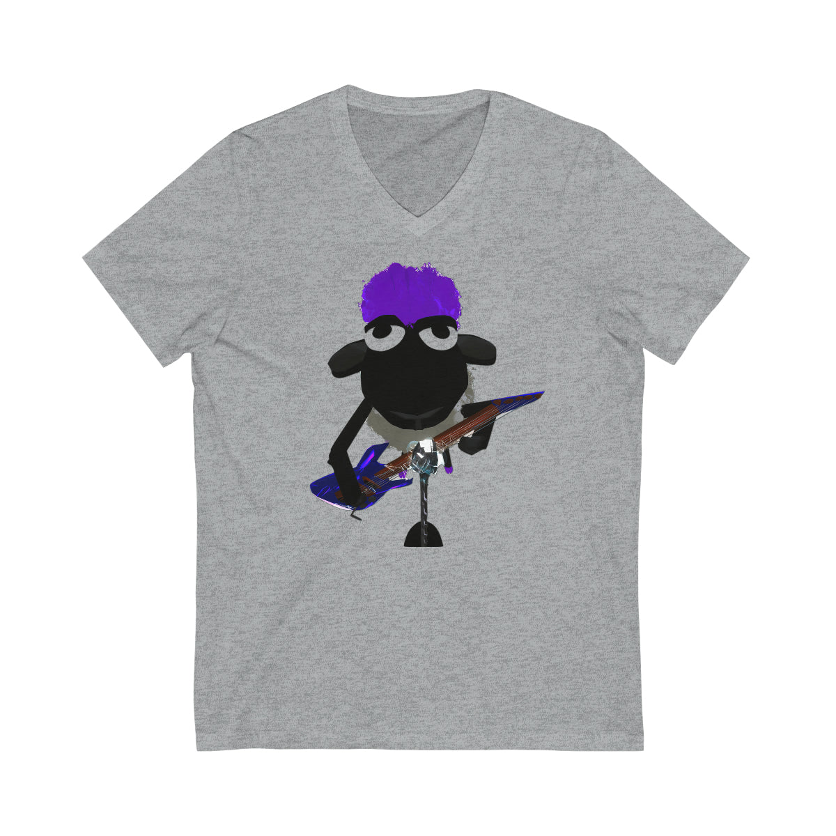 Rockin Sheep Purple Unisex Jersey Short Sleeve V-Neck Tee