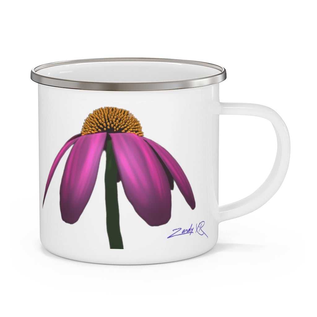 Echinacea: Purple Coneflower Enamel Camping Mug