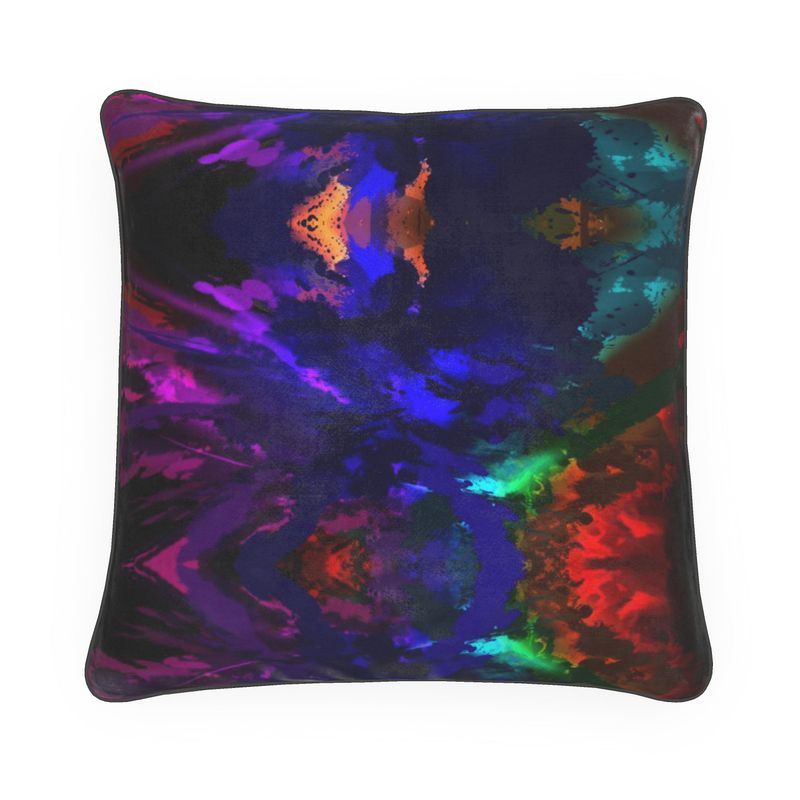 16" Square "Rainbow Color Explosion" Designer Custom Pillow