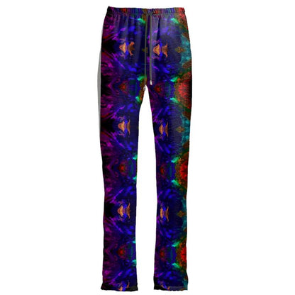 "Rainbow Color Explosion" Women's Satin Trousers