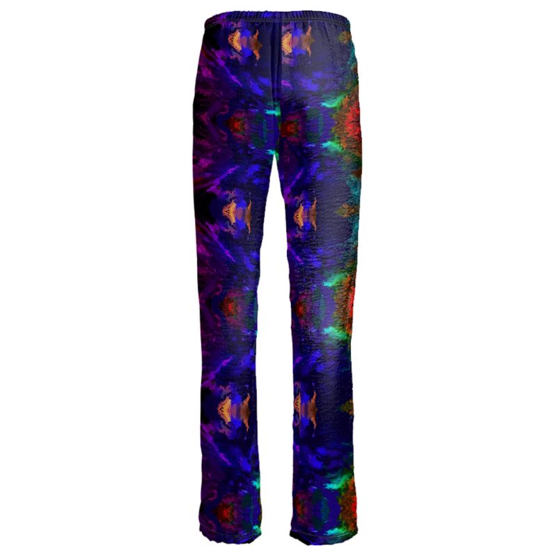 "Rainbow Color Explosion" Women's Satin Trousers