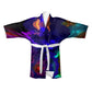 "Rainbow Color Explosion" 100% Silk Satin Kimono