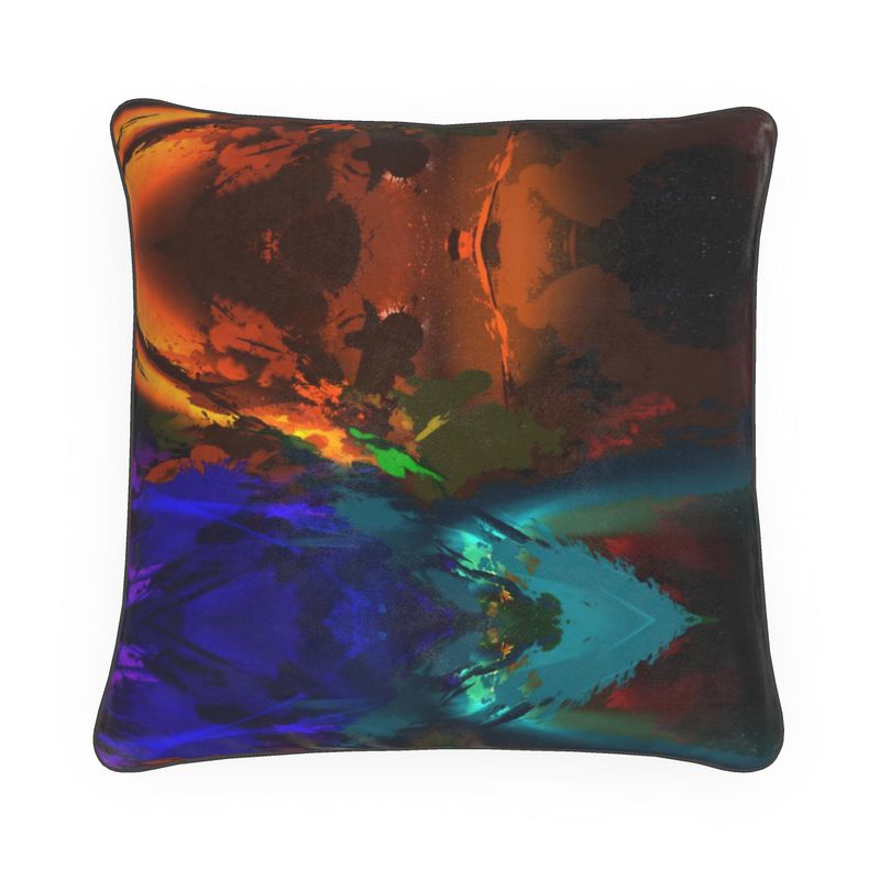 16" Square "Subtle Rainbow Color Explosion" Designer Custom Pillow