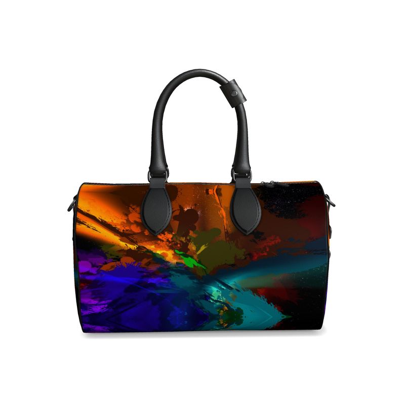 Small "Subtle Rainbow Color Explosion" Nappa Leather Duffle Bag