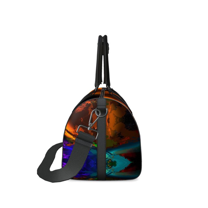 Small "Subtle Rainbow Color Explosion" Nappa Leather Duffle Bag