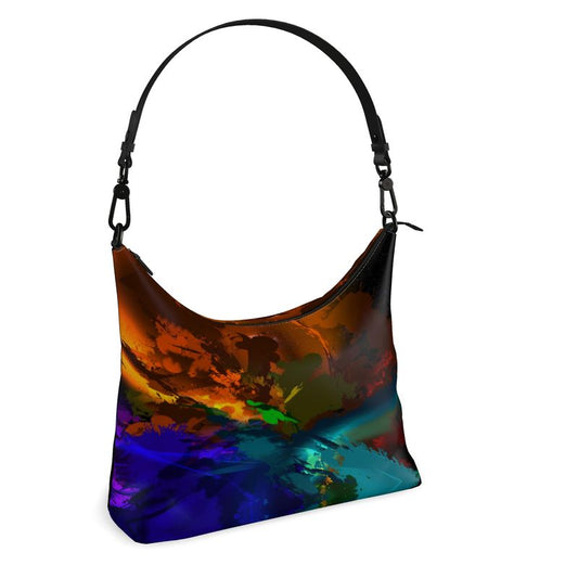 "Subtle Rainbow Color Explosion" Custom Square Hobo Bag