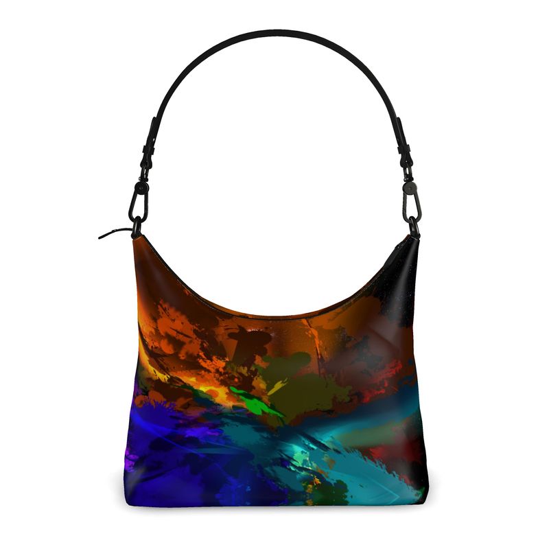 "Subtle Rainbow Color Explosion" Custom Square Hobo Bag