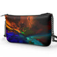 "Subtle Rainbow Explosion" Smooth Nappa Leather Pochette Double Zip Bag