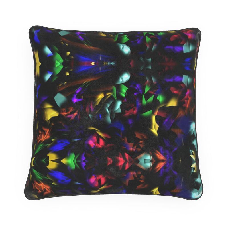 16" Square "Virgin Rainbow Opal" Designer Custom Pillow