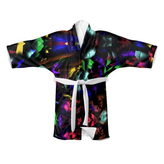 "Virgin Rainbow Opal" 100% Silk Satin Kimono