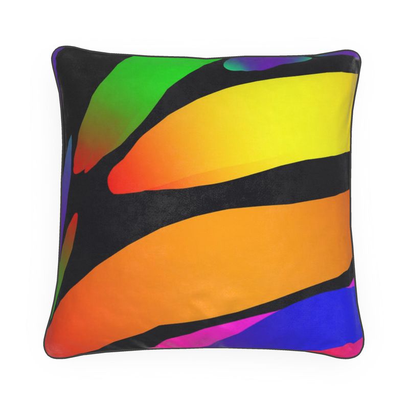 "Butterfly Rainbow" 16" Square Custom Designer Pillow