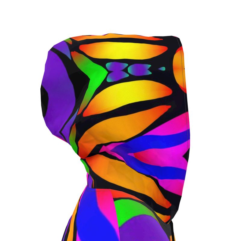 "Butterfly Rainbow" Women's Breathable Hooded Rain Jacket