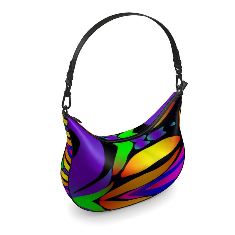 "Butterfly Rainbow" Custom Curve Hobo Bag
