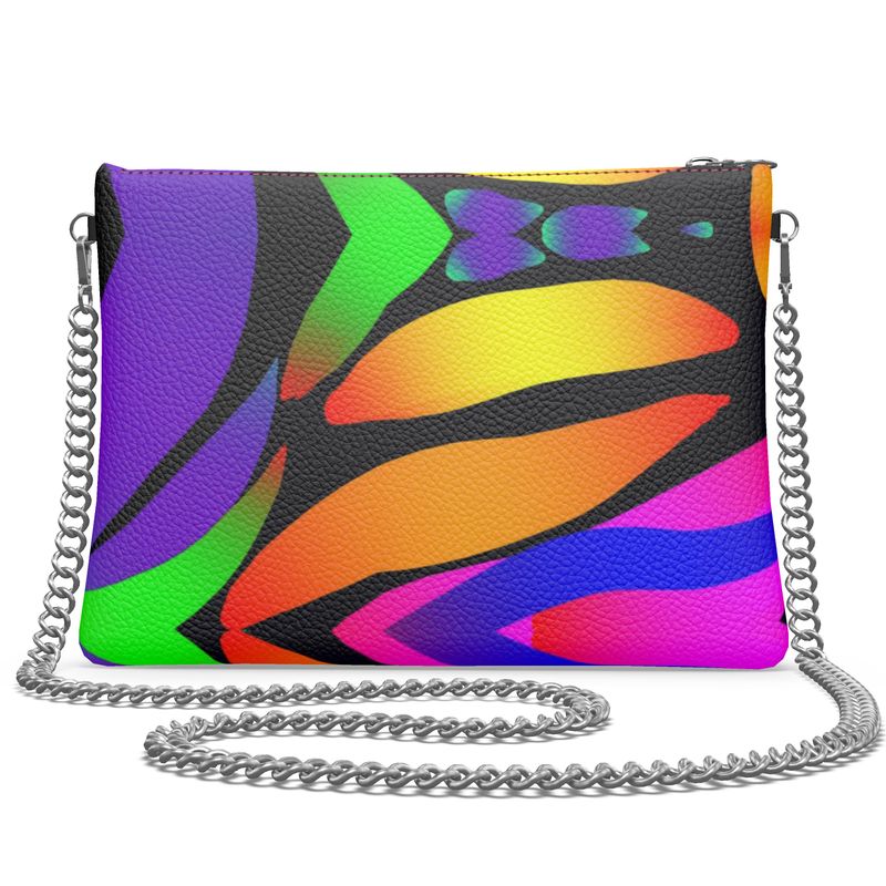"Butterfly Rainbow" Custom Crossbody Bag With Chain