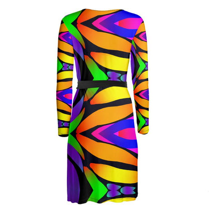 "Butterfly Rainbow" Wrap Dress