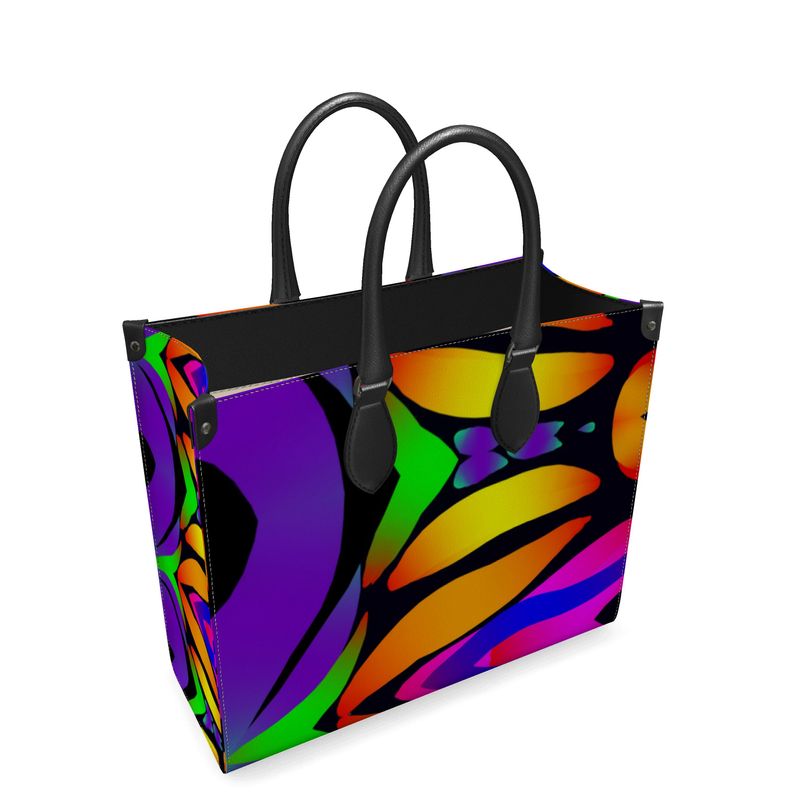 Large "Butterfly Rainbow" Smooth Nappa Leather Shopper Bag